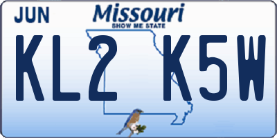 MO license plate KL2K5W
