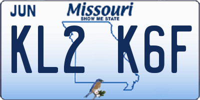 MO license plate KL2K6F