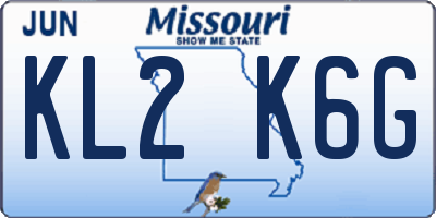 MO license plate KL2K6G
