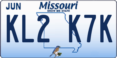 MO license plate KL2K7K