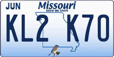 MO license plate KL2K7O