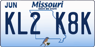 MO license plate KL2K8K