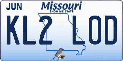 MO license plate KL2L0D
