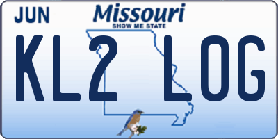 MO license plate KL2L0G