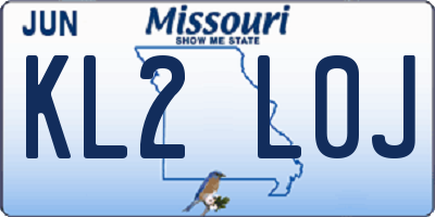MO license plate KL2L0J