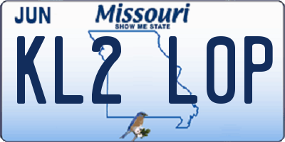 MO license plate KL2L0P
