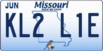 MO license plate KL2L1E