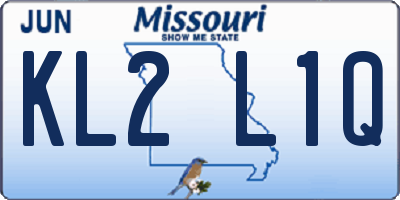 MO license plate KL2L1Q