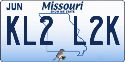 MO license plate KL2L2K