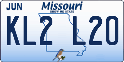 MO license plate KL2L2O
