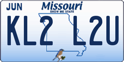 MO license plate KL2L2U