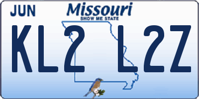 MO license plate KL2L2Z