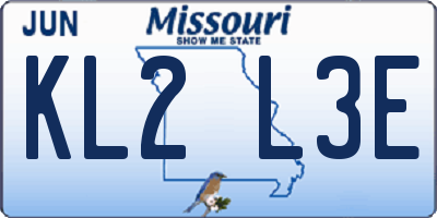 MO license plate KL2L3E