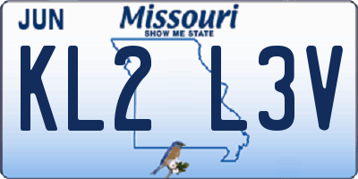 MO license plate KL2L3V