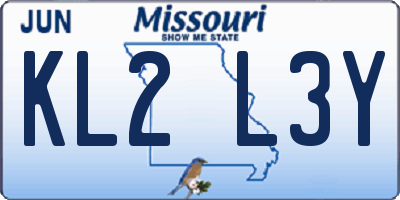 MO license plate KL2L3Y