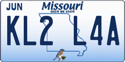 MO license plate KL2L4A