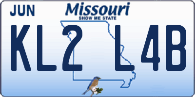 MO license plate KL2L4B