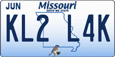 MO license plate KL2L4K