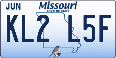 MO license plate KL2L5F
