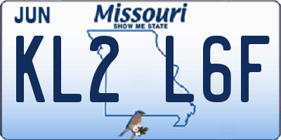 MO license plate KL2L6F