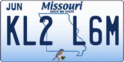 MO license plate KL2L6M