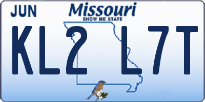 MO license plate KL2L7T