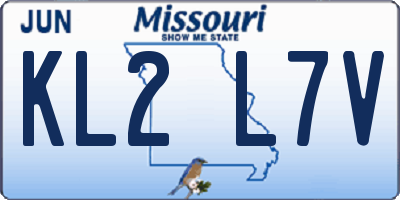 MO license plate KL2L7V