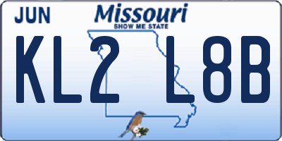 MO license plate KL2L8B