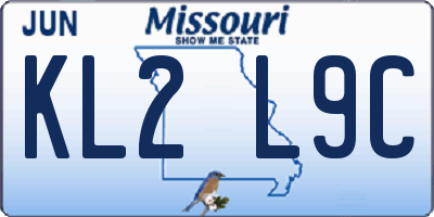 MO license plate KL2L9C