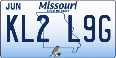 MO license plate KL2L9G