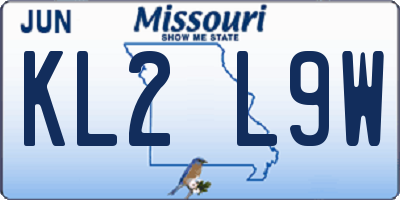 MO license plate KL2L9W