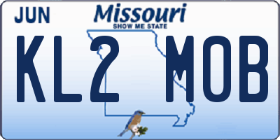 MO license plate KL2M0B