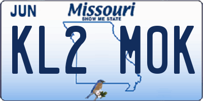 MO license plate KL2M0K