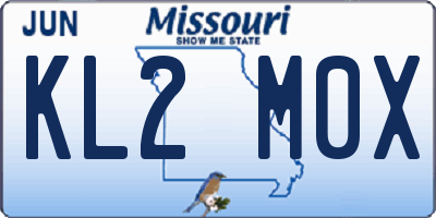 MO license plate KL2M0X