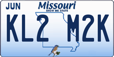 MO license plate KL2M2K