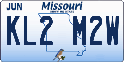 MO license plate KL2M2W