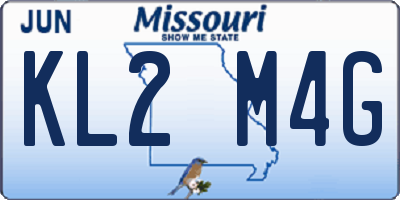 MO license plate KL2M4G
