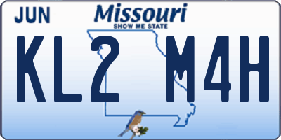 MO license plate KL2M4H