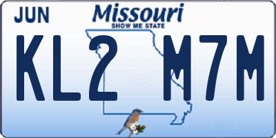 MO license plate KL2M7M