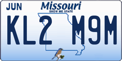 MO license plate KL2M9M