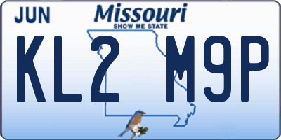 MO license plate KL2M9P