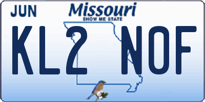 MO license plate KL2N0F