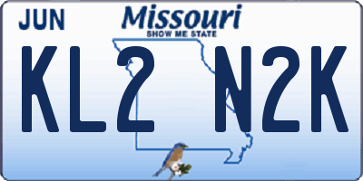 MO license plate KL2N2K
