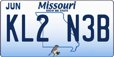 MO license plate KL2N3B