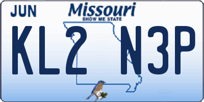 MO license plate KL2N3P