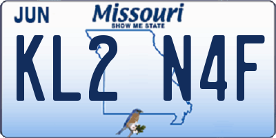 MO license plate KL2N4F