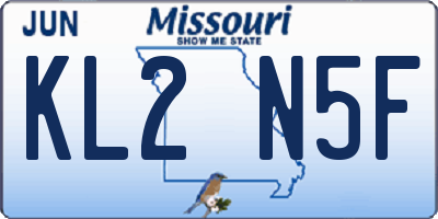 MO license plate KL2N5F