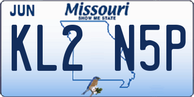 MO license plate KL2N5P