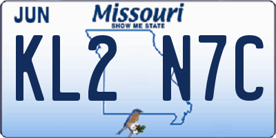 MO license plate KL2N7C