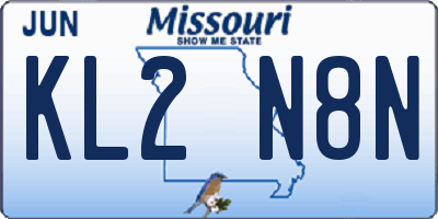 MO license plate KL2N8N